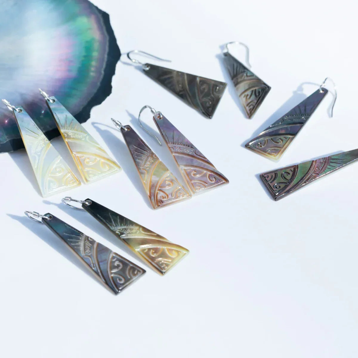 Boucles d'Oreilles Perle de Tahiti & Coquillage Argent