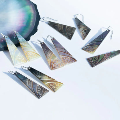 Boucles d'Oreilles Perle de Tahiti & Coquillage Argent
