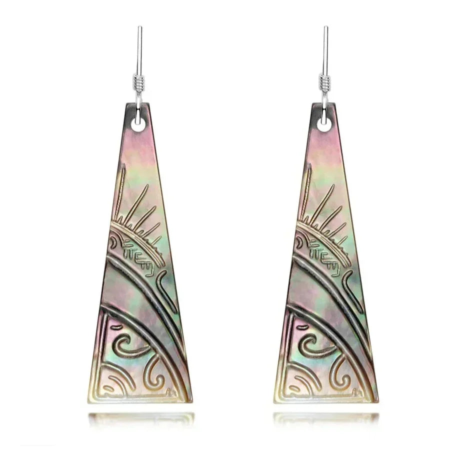 Boucles d'Oreilles Perle de Tahiti & Coquillage Argent