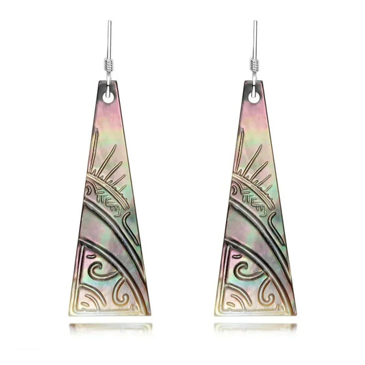 Boucles d'Oreilles Perle de Tahiti & Coquillage Argent