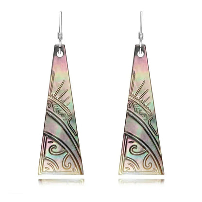 Boucles d'Oreilles Perle de Tahiti & Coquillage Argent