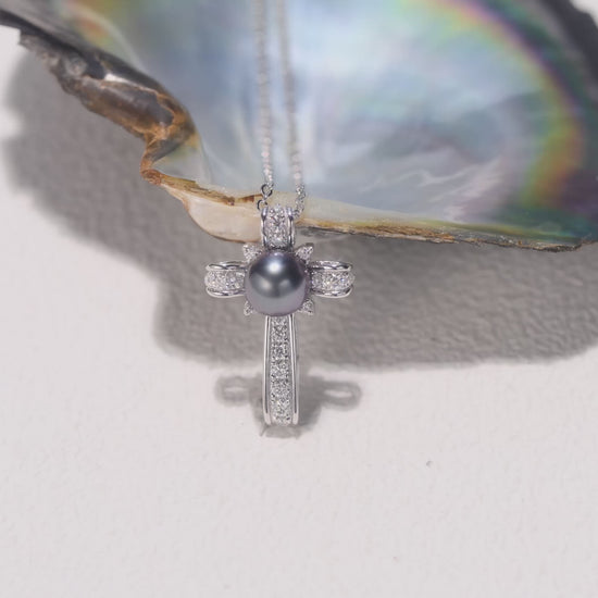 Pendentif Perle de Tahiti Croix